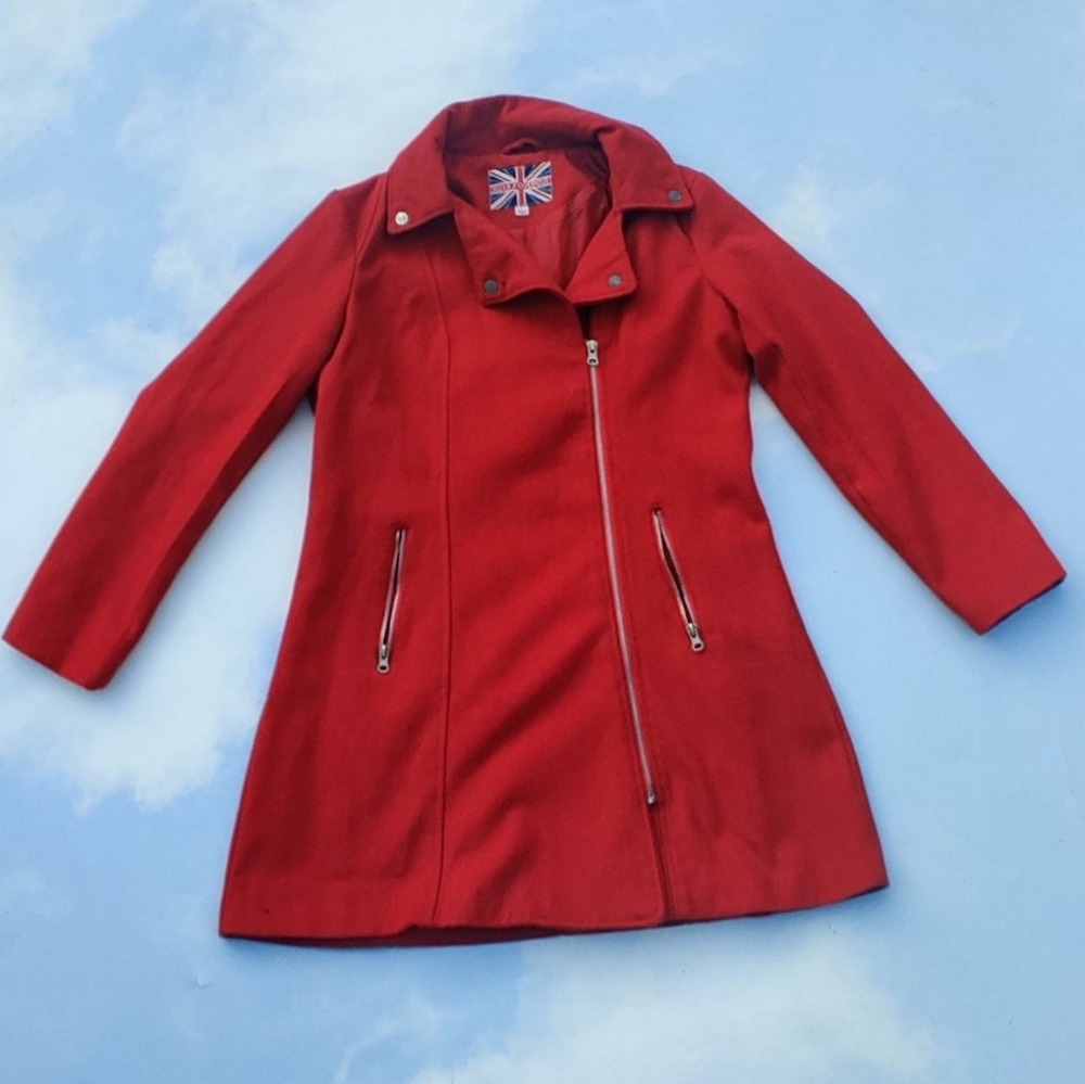 Red Pea Coat Red Trench Coat Moto Trench Coat Stylish Coat Trendy Trench